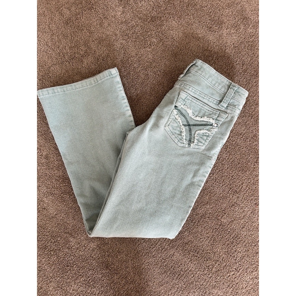 Y2K Squeeze Girls brand light teal corduroy pants in a girls' size 10